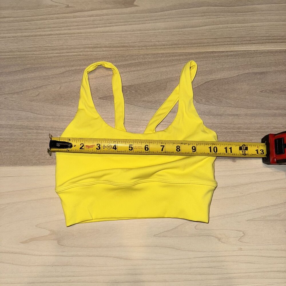 Meshki Yellow Scoop Neck Activewear Sports Bra Women's X-Small XS - Picture 4 of 4